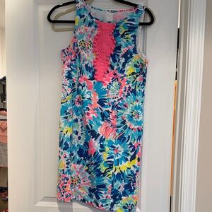 Lilly Pulitzer Vibrant Floral Mini Dress - Blue and Pink